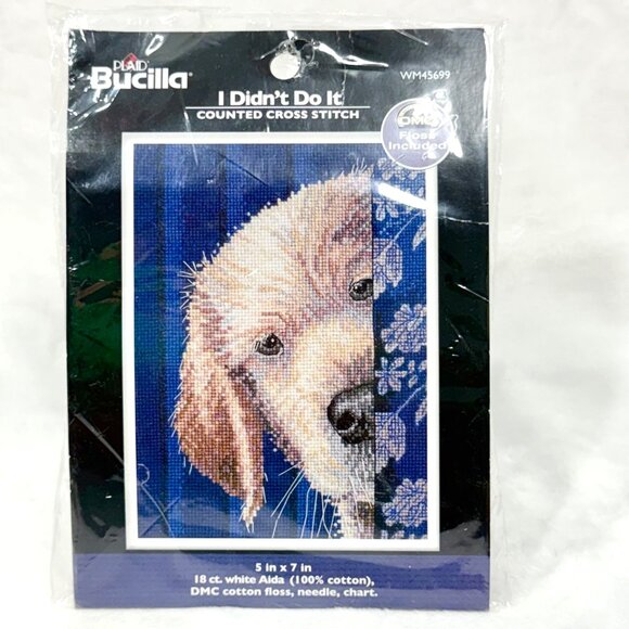 Bucilla "I Didnt Do It" Counted Cross Stitch Kit 5" X 7" - New (2011) - Picture 1 of 5